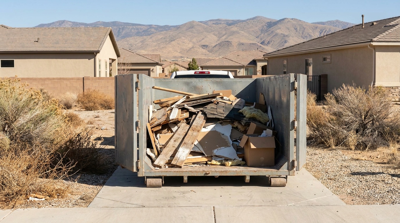 20 yard dumpster being loaded in Oxnard